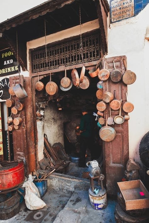 Morocco shopping copper and brass