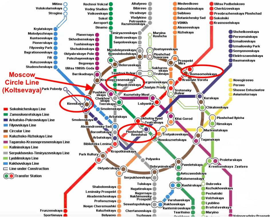 Moscow metro map english