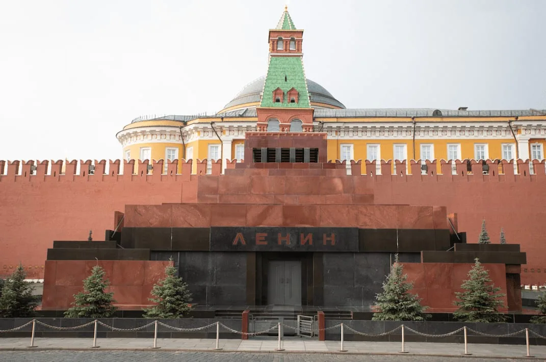 Red square Lenin Mausoleum