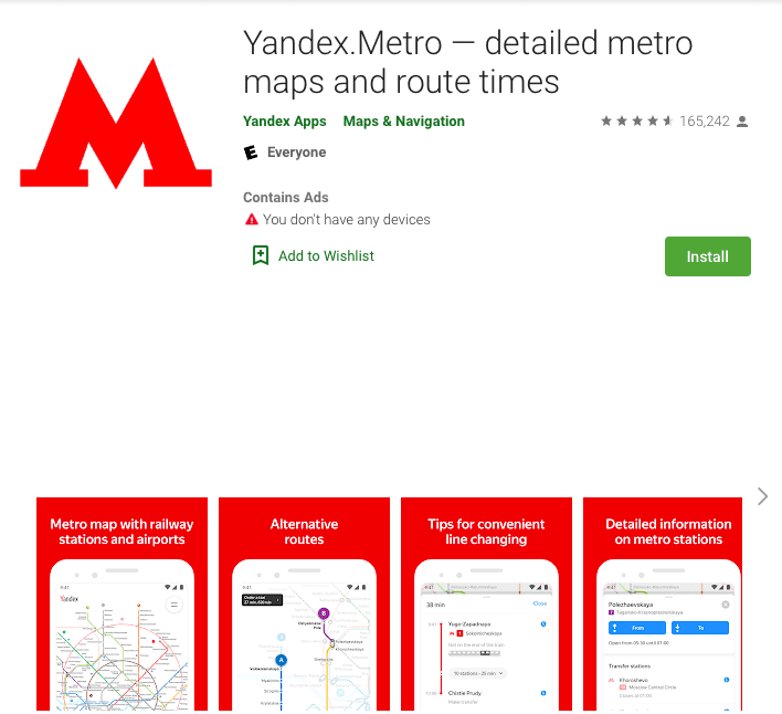 navigating moscow metro app
