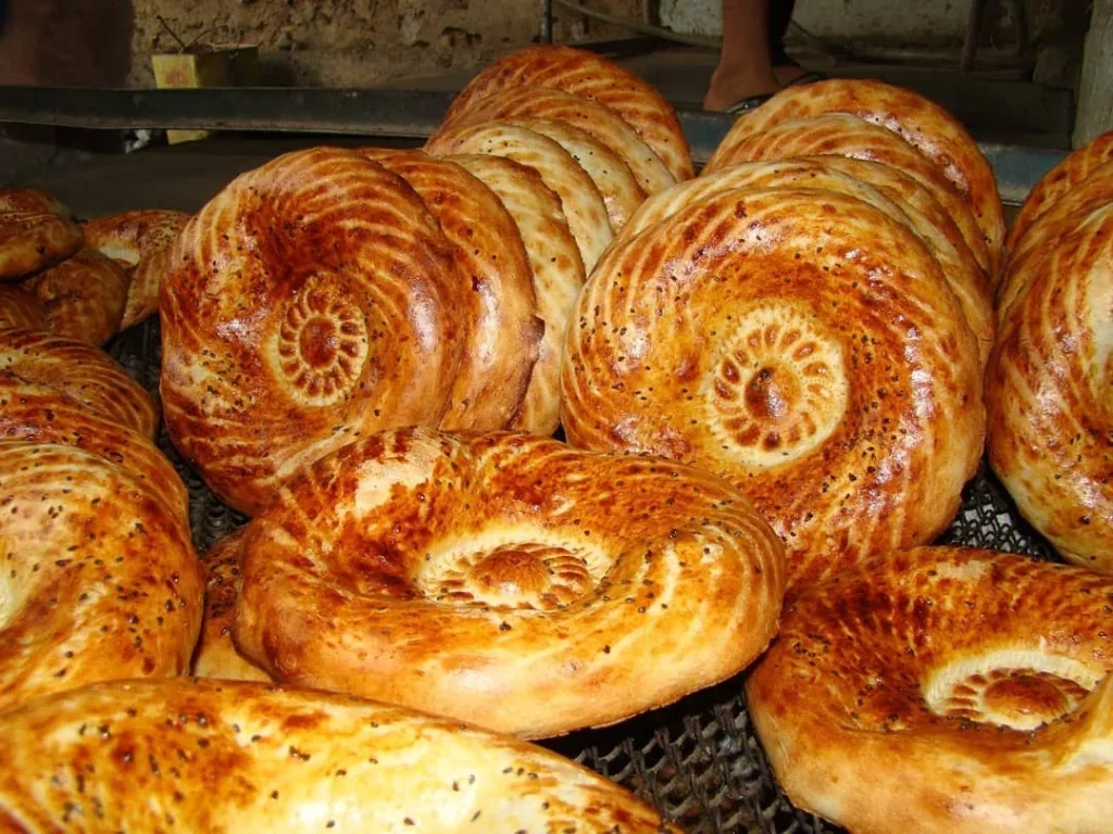 Uzbekistan food bread non and tandir