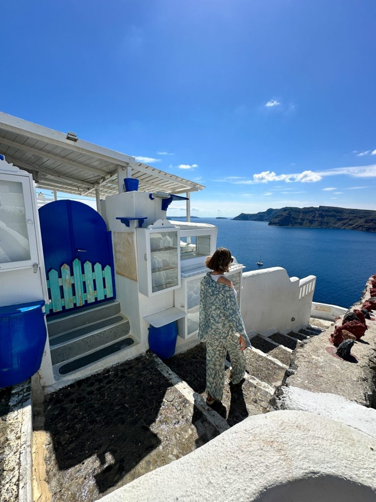 Santorini blue and white