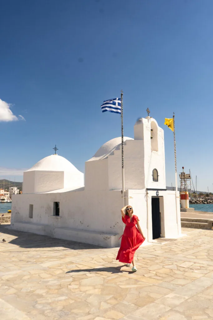 Aegina town Greece port
